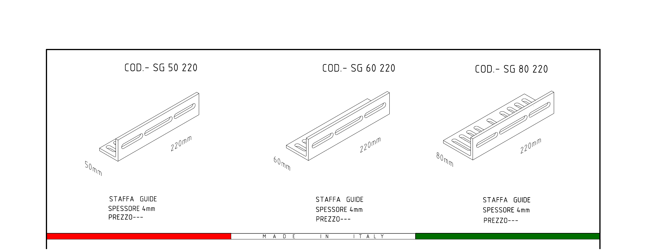 Fixed SG guide brackets
